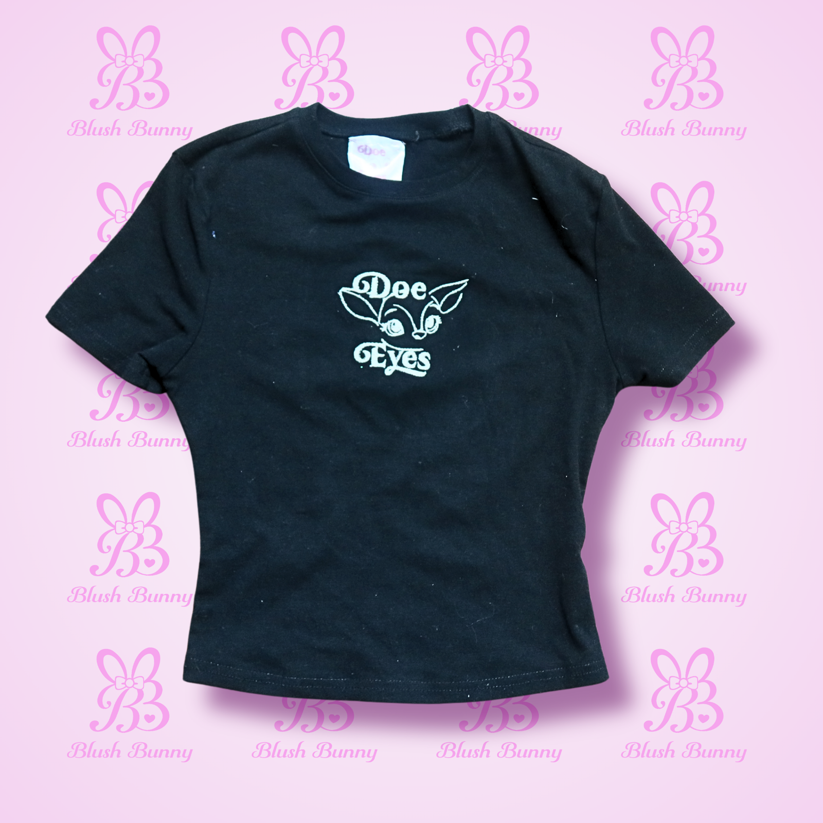 Doe Eyes’ Embroidered Baby Tee - Image 3
