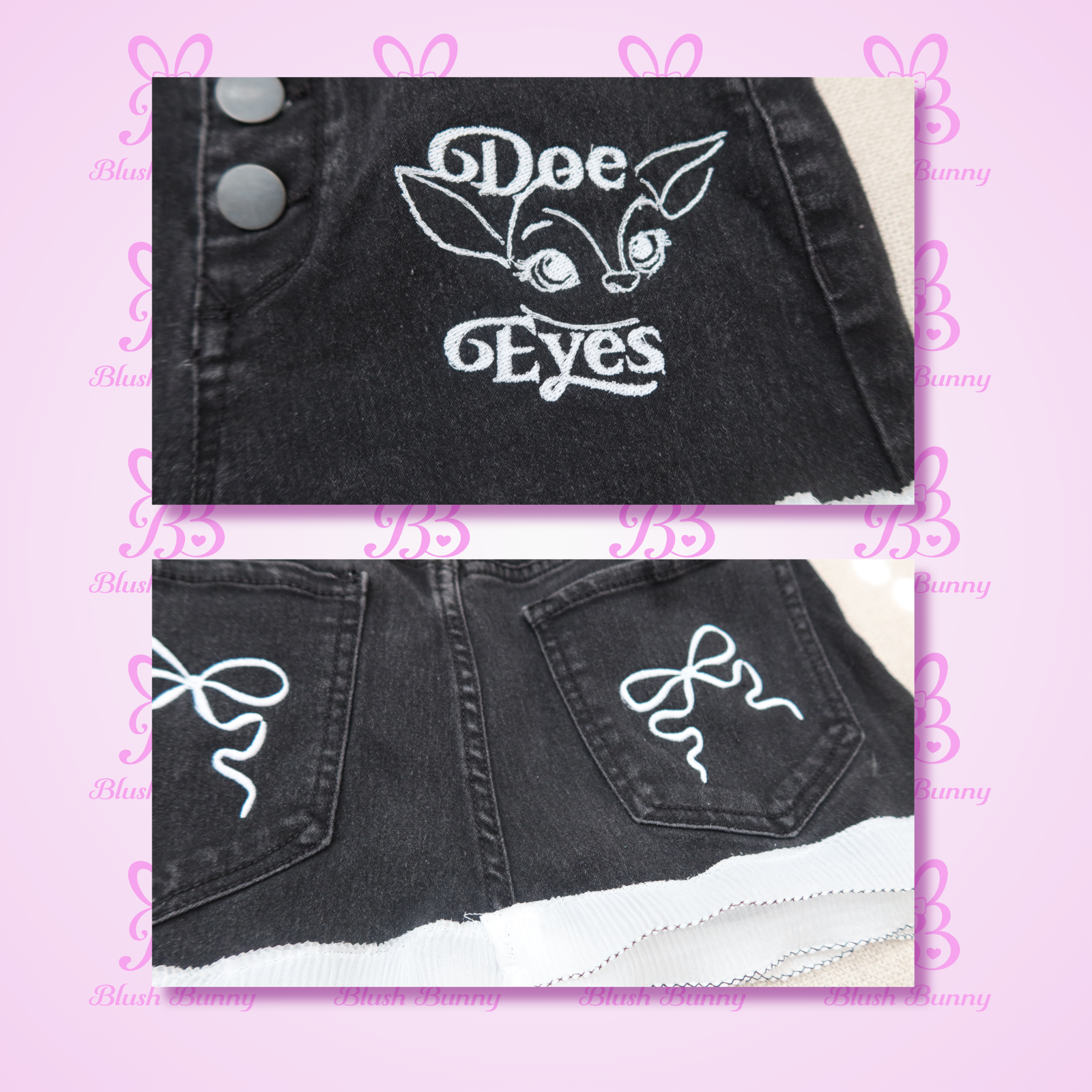 ‘Doe Eyes’ embroidered denim micro skirt - Image 4