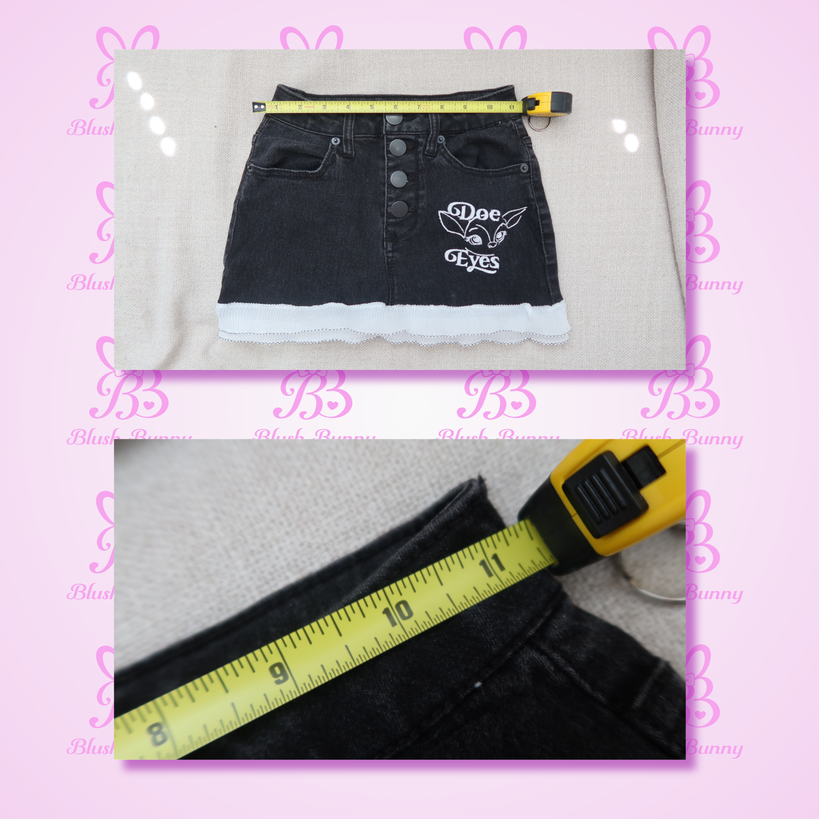 ‘Doe Eyes’ embroidered denim micro skirt - Image 6