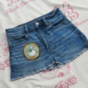 ‘Silly Goose’ asymmetrical denim mini skirt ♡