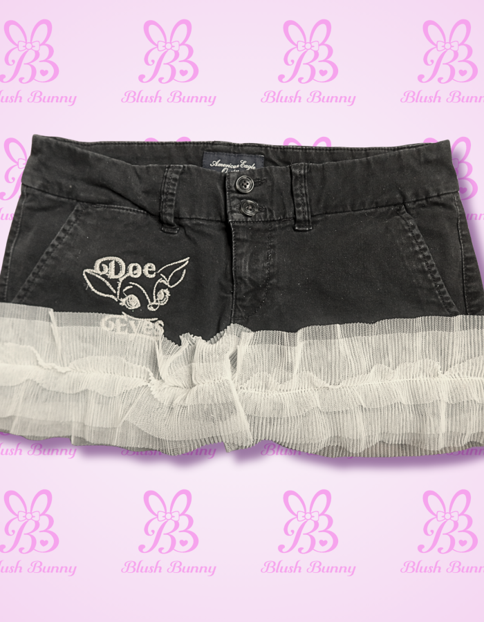 ‘Doe Eyes’ Ruffle Mini Skirt